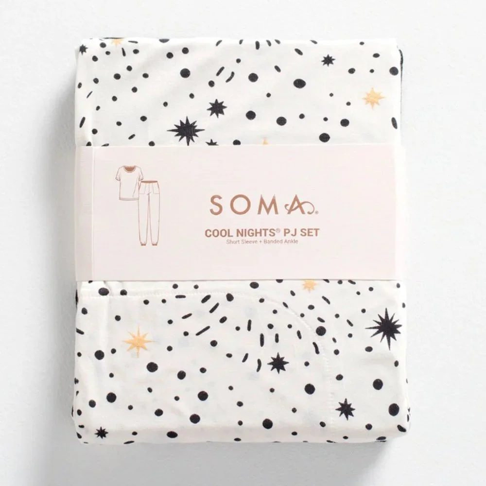NWT Soma COOL NIGHTS Banded Bottom/Short Sleeve Pajama Set